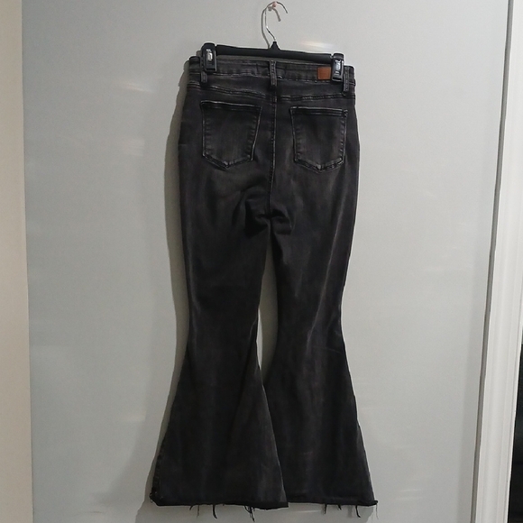 Judy Blue Black Flare Wide Leg Jeans - Picture 3 of 15